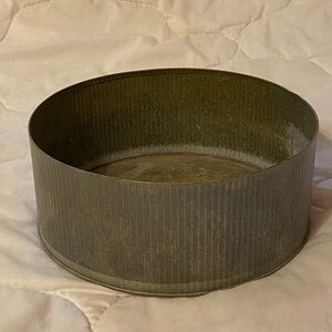 Round Metal Container organization storage or planter flower pot